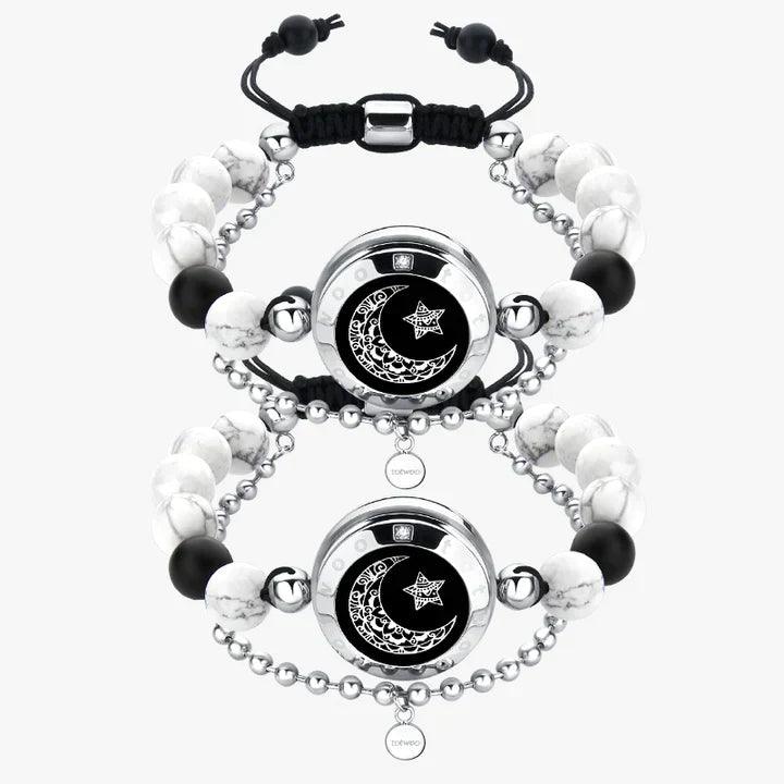 Matching bracelets Sun & Moon Long distance (Snake Chain) - LOVELINK