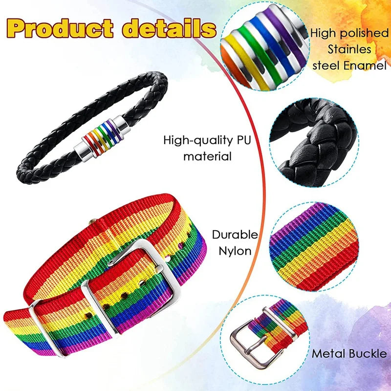 LGBTQ Rainbow Men's and Women's Couples LGBT Pride Bracelet Adjustable Heart Wins Wristband Love Jewelry Gift