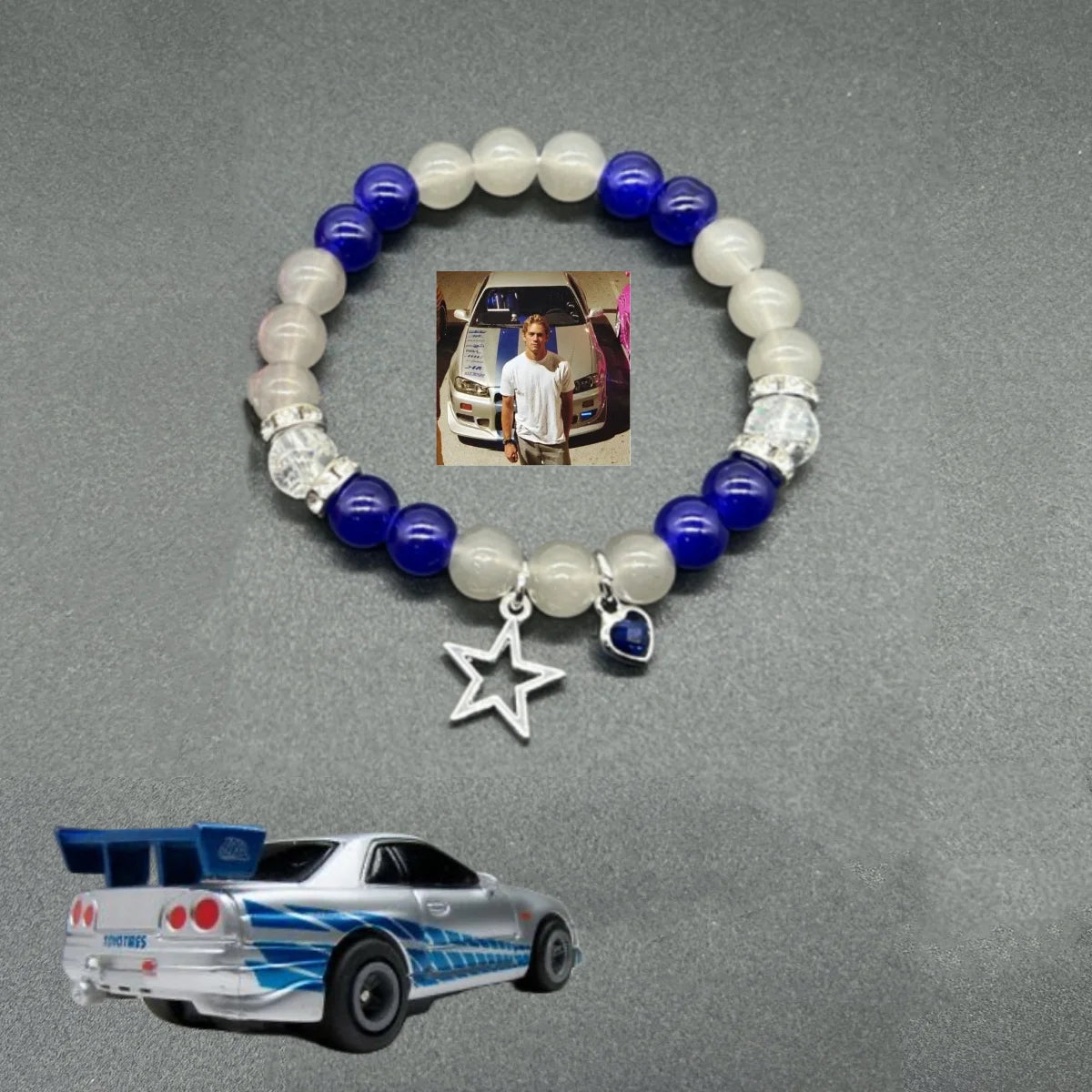 2PCS/set Handmade Brian and Mia matching Couple bracelets Y2k Aesthetics fast & furious skyliner34 acura integra Gift for Lover